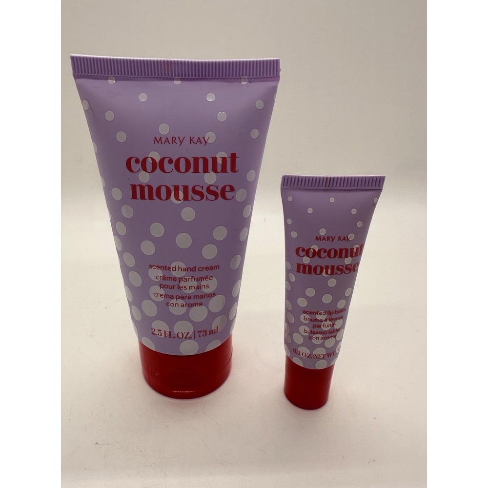 New Mary Kay‎ Coconut Mousse 2.5oz Scented Hand Cream & 0.3oz Scented Lip Balm